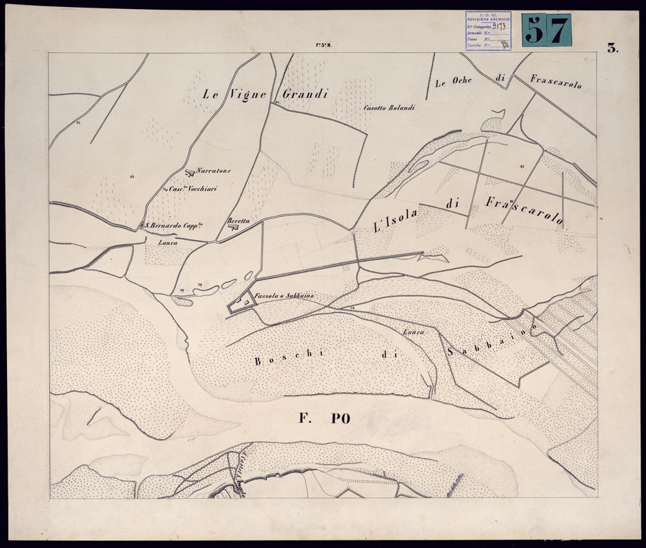 (N:23378) DINTORNI DI VALENZA AL 5,000. SETTE FOGLI ORIGINALI 1,2,3,4,8,12,16 PERVENUTI DAL SIGNOR COMM. COLAO IL 25 LUGLIO 1883 - TAVOLA 3. (CA001444) Carte e stampe antiche: riproduzione a colori su carta (formato A1)