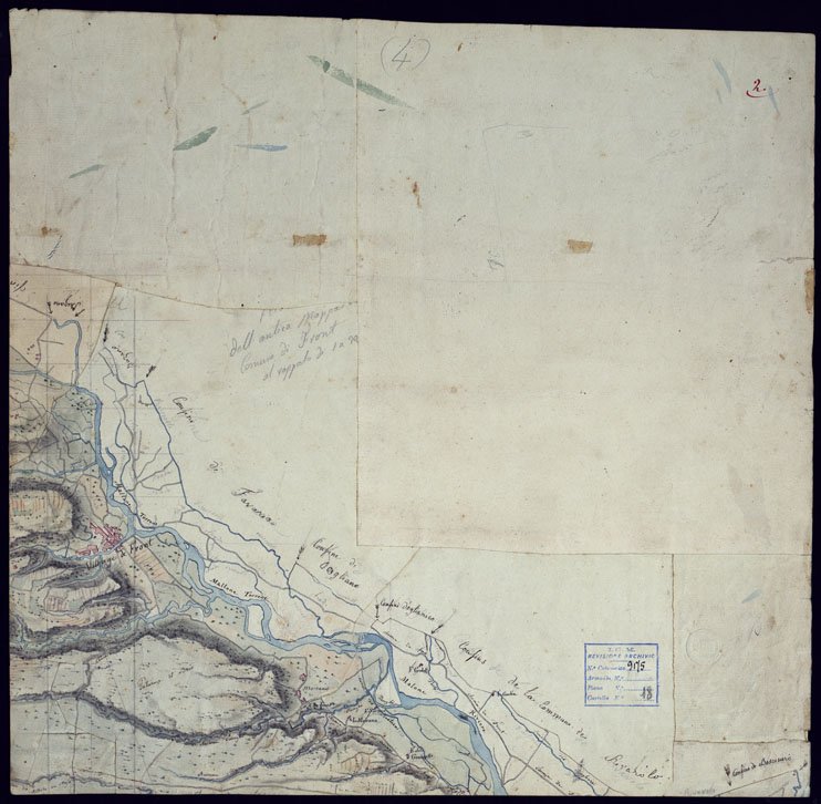 (N:23385) CARTA ORIGINALE DELLE VAUDE RILEVATA NEL 1832 AL 10.000 PER LO STABILIMENTO DEL CAMPO D'ISTRUZIONE, CHE EBBE LUOGO NELL'AUTUNNO DEL 1833 - Foglio 2 (CA001453) Carte e stampe antiche: riproduzione a colori su carta (formato A1)