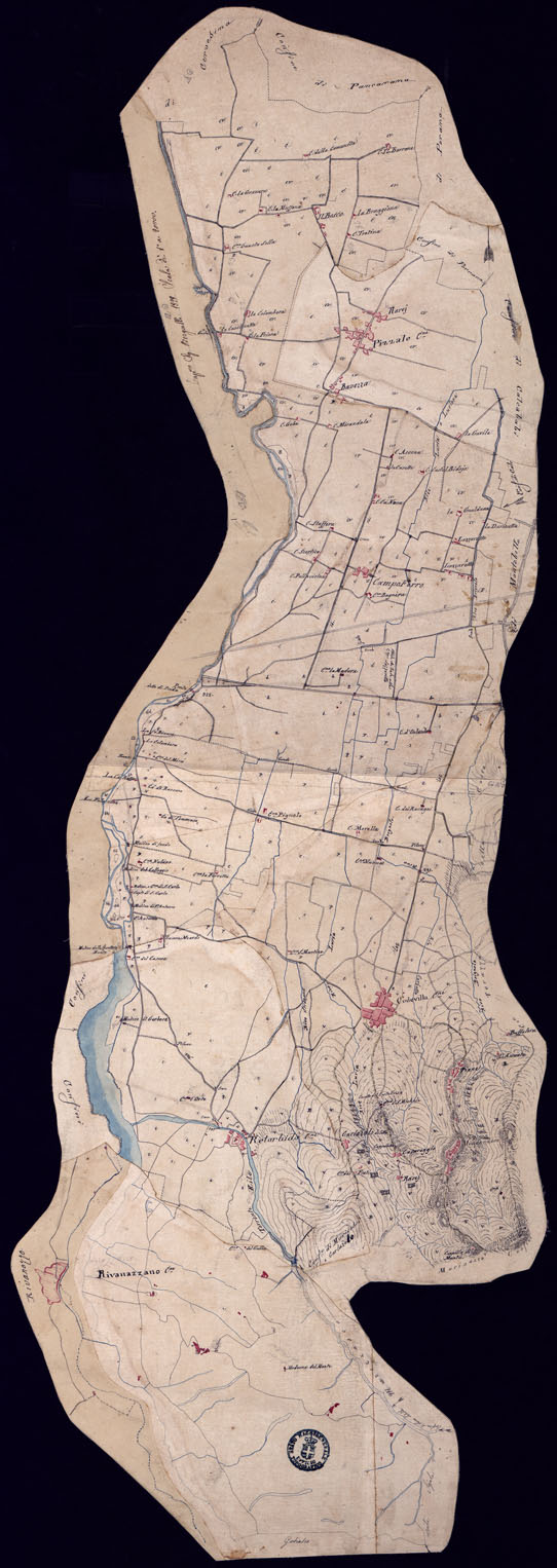 (N:10674) MINUTE DI CAMPAGNA ALLA SCALA DI 1 20.000 DI PARTE DEL TERRITORIO DEL CIRCONDARIO DI VOGHERA ESEGUITE NELL'ANNO 1828 - FOGLIO 1. (CA001459) Carte e stampe antiche: riproduzione a colori su carta (formato A1)