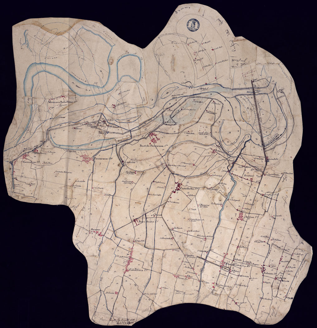 (N:10641) MINUTE DI CAMPAGNA ALLA SCALA DI 1 20.000 DI PARTE DEL TERRITORIO DEL CIRCONDARIO DI VOGHERA ESEGUITE NELL'ANNO 1828 - FOGLIO 3. (CA001461) Carte e stampe antiche: riproduzione a colori su carta (formato A1)