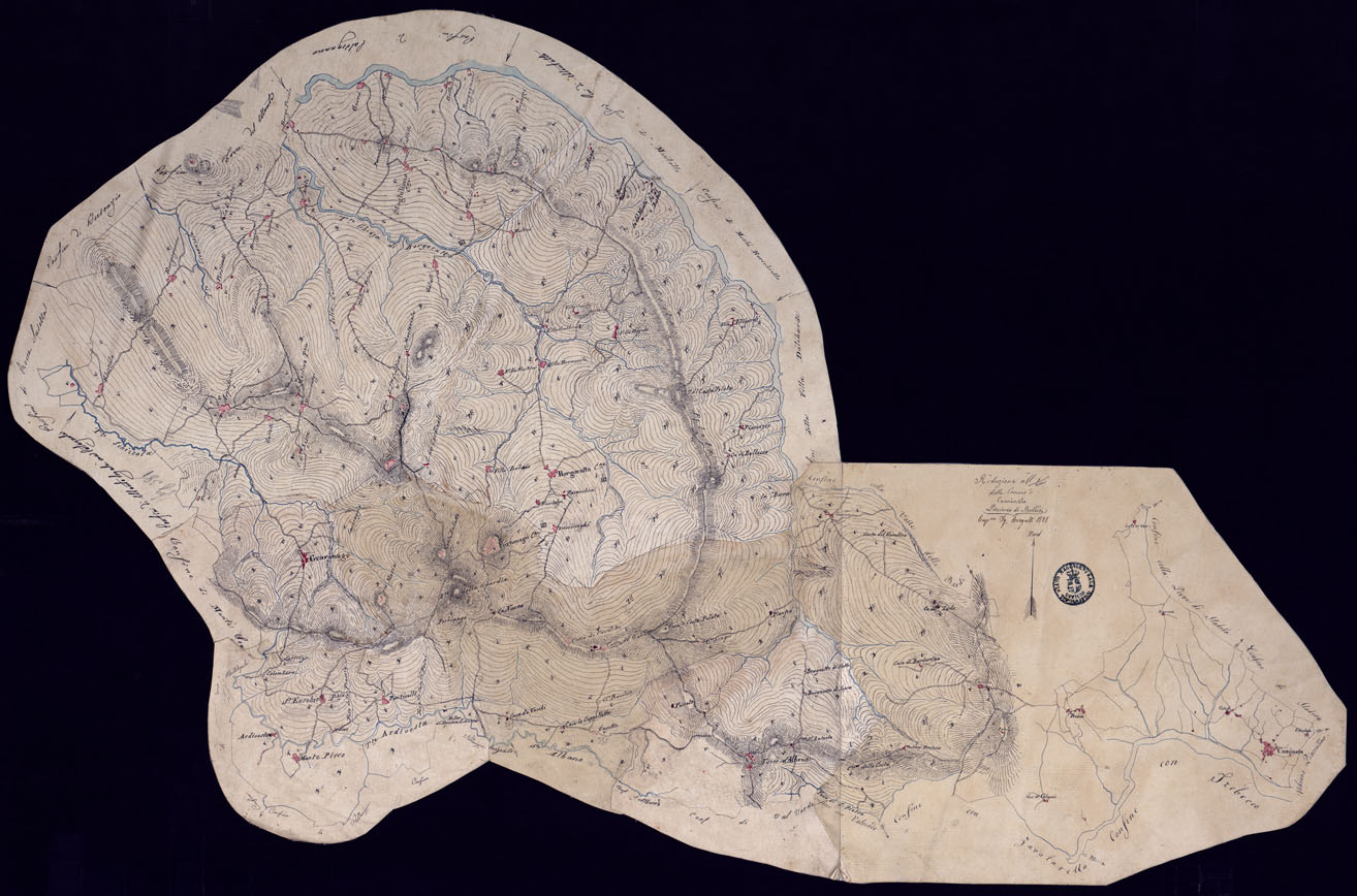 (N:10640) MINUTE DI CAMPAGNA ALLA SCALA DI 1 20.000 DI PARTE DEL TERRITORIO DEL CIRCONDARIO DI VOGHERA ESEGUITE NELL'ANNO 1828 - FOGLIO 4. (CA001462) Carte e stampe antiche: riproduzione a colori su carta (formato A1)