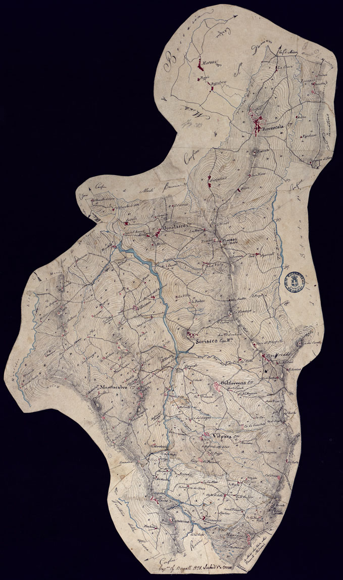 (N:10636) MINUTE DI CAMPAGNA ALLA SCALA DI 1 20.000 DI PARTE DEL TERRITORIO DEL CIRCONDARIO DI VOGHERA ESEGUITE NELL'ANNO 1828 - FOGLIO 6. (CA001464) Carte e stampe antiche: riproduzione a colori su carta (formato A1)