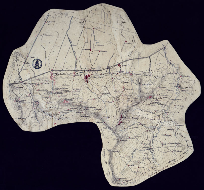 (N:10628) MINUTE DI CAMPAGNA ALLA SCALA DI 1 20.000 DI PARTE DEL TERRITORIO DEL CIRCONDARIO DI VOGHERA ESEGUITE NELL'ANNO 1828 - FOGLIO 7. (CA001465) Carte e stampe antiche: riproduzione a colori su carta (formato A1)