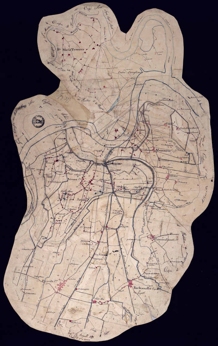 (N:10624) MINUTE DI CAMPAGNA ALLA SCALA DI 1 20.000 DI PARTE DEL TERRITORIO DEL CIRCONDARIO DI VOGHERA ESEGUITE NELL'ANNO 1828 - FOGLIO 9. (CA001467) Carte e stampe antiche: riproduzione a colori su carta (formato A1)