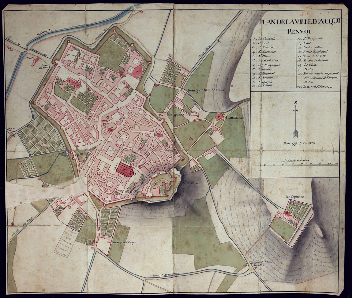 (N:3489) PLAN DE LA VILLE D'ACQUI. (CA001470) Carte e stampe antiche: riproduzione a colori su carta (formato A1)