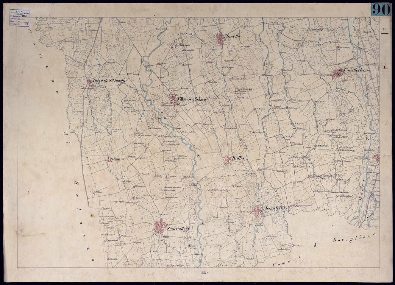 (N:2644) CARTA TOPOGRAFICA DEI DINTORNI DI RACCONIGI FORMATA DAL REAL CORPO DI STATO MAGGIORE GENERALE ALLA SCALA DI 1 PER 20.000 (CA001505) Carte e stampe antiche: riproduzione a colori su carta (formato A1)