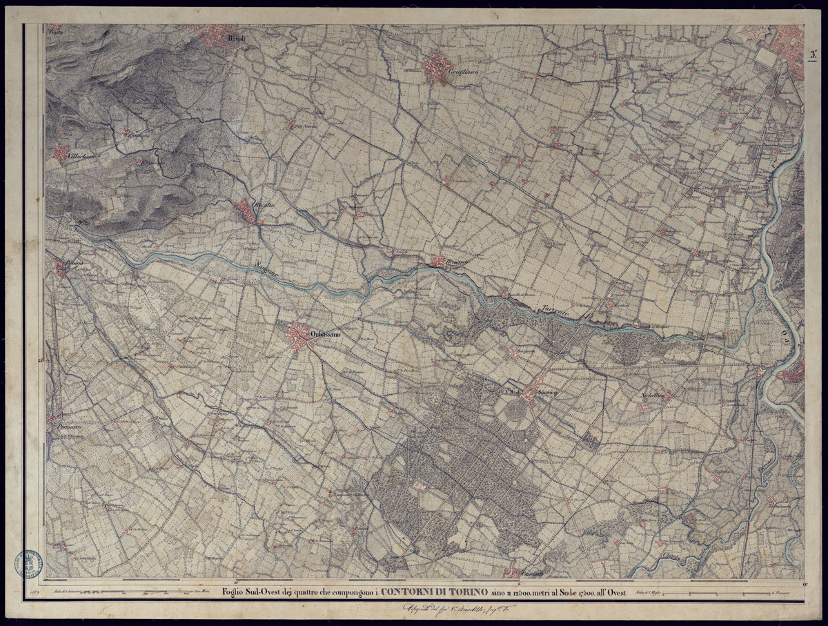 (N:23400) CONTORNI DI TORINO - FOGLIO 3. (CA001517) Carte e stampe antiche: riproduzione a colori su carta (formato A1)