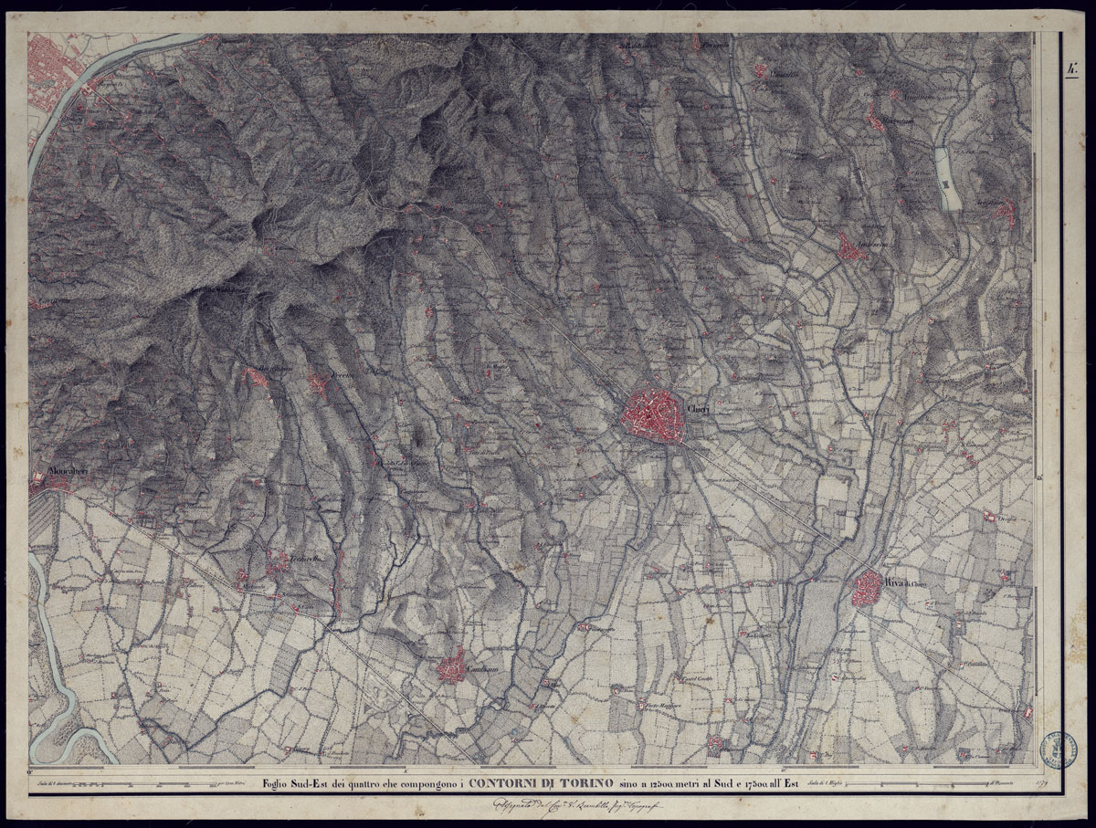 (N:23401) CONTORNI DI TORINO - FOGLIO 4. (CA001518) Carte e stampe antiche: riproduzione a colori su carta (formato A1)