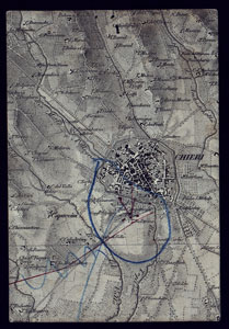(N:23406) CONTORNI DI TORINO - FOGLIO 4 + SPEZZONE SU TELA A STACCHI. (CA001524, CA001525) Carte e stampe antiche: riproduzione a colori su carta (formato A1)