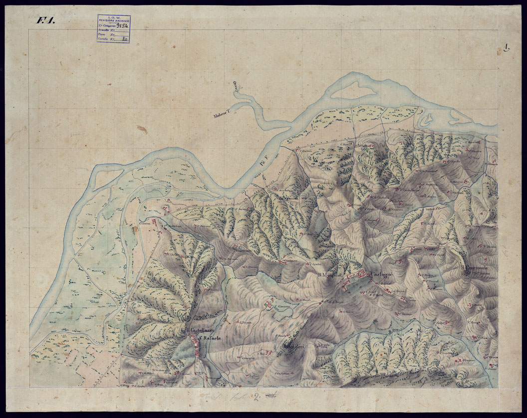 (N:2390) TORINO E DINTORNI - FOGLIO 1. (CA001542) Carte e stampe antiche: riproduzione a colori su carta (formato A1)