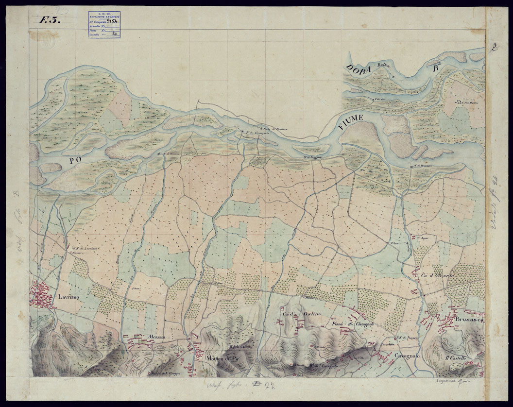 (N:2131) TORINO E DINTORNI - FOGLIO 3. (CA001544) Carte e stampe antiche: riproduzione a colori su carta (formato A1)