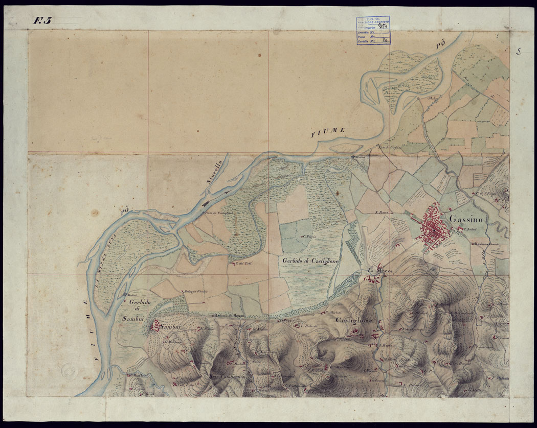 (N:2129) TORINO E DINTORNI - FOGLIO 5. (CA001546) Carte e stampe antiche: riproduzione a colori su carta (formato A1)
