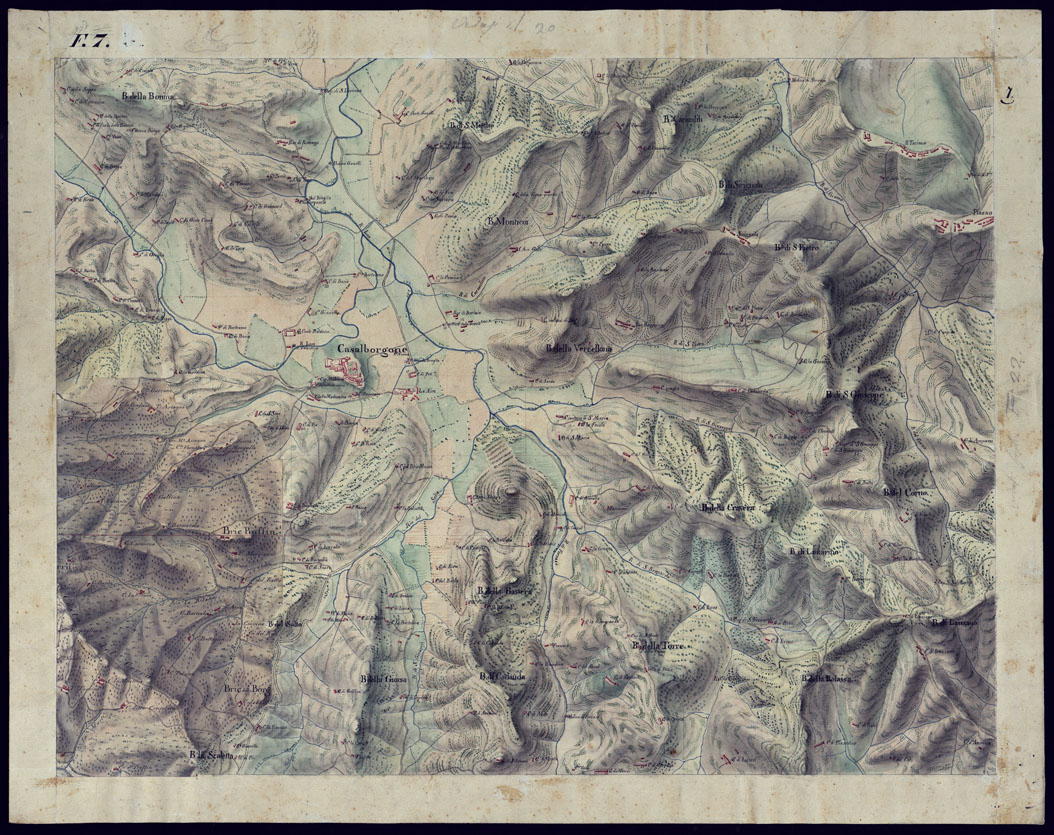 (N:2123) TORINO E DINTORNI - FOGLIO 7. (CA001548) Carte e stampe antiche: riproduzione a colori su carta (formato A1)