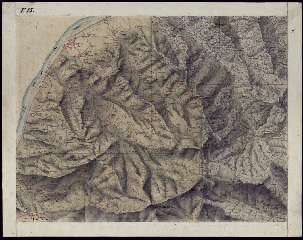 (N:1850) TORINO E DINTORNI - FOGLIO 15. (CA001556) Carte e stampe antiche: riproduzione a colori su carta (formato A1)