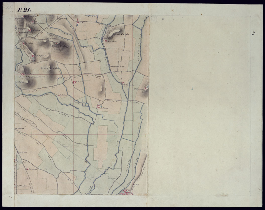 (N:1791) TORINO E DINTORNI - FOGLIO 21. (CA001562) Carte e stampe antiche: riproduzione a colori su carta (formato A1)