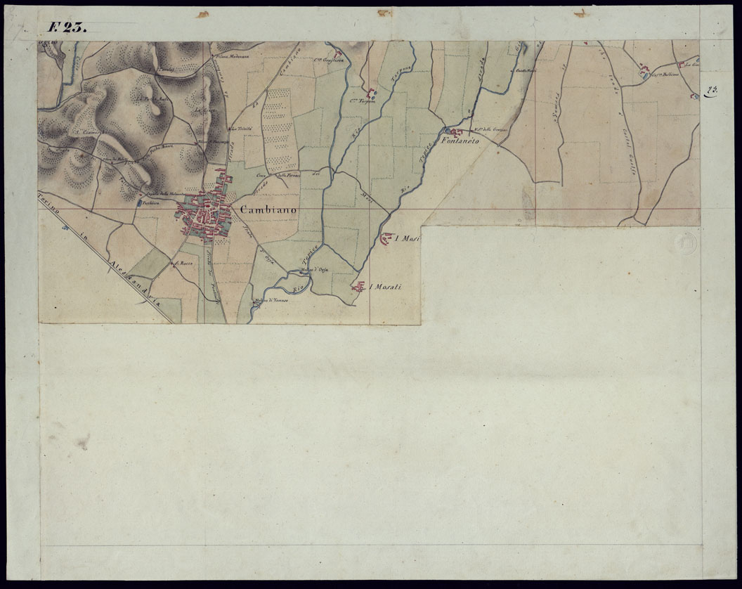(N:1787) TORINO E DINTORNI - FOGLIO 23. (CA001564) Carte e stampe antiche: riproduzione a colori su carta (formato A1)