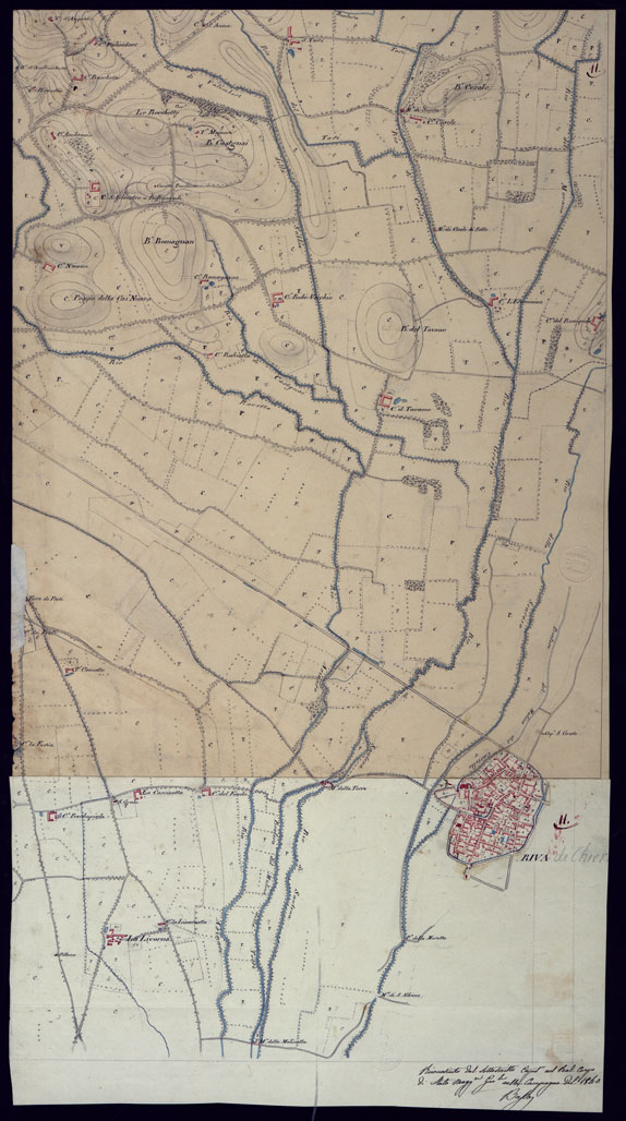 (N:1446) CARTA TOPOGRAFICA A CURVE DIMOSTRATIVE DI UNA PARTE DELLA REGIONE NORD-EST DEI DINTORNI DI TORINO - FOGLIO 11. (CA001587) Carte e stampe antiche: riproduzione a colori su carta (formato A1)