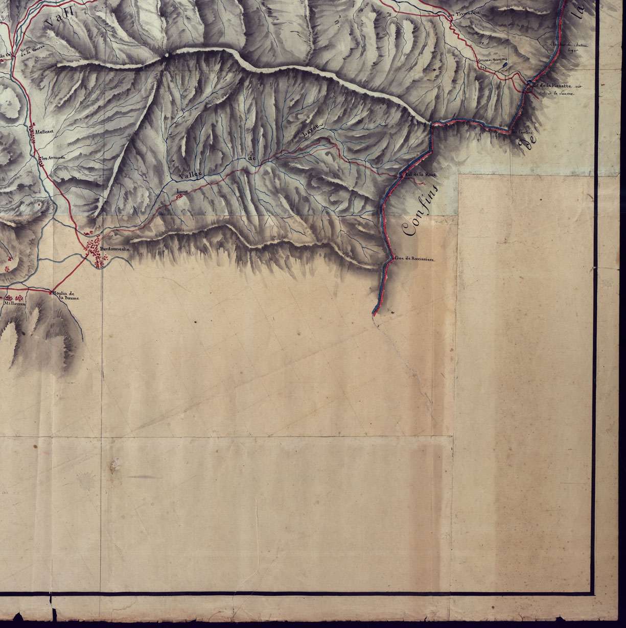 (N:3872) CARTE QUI COMPREND LES ROUTES POUR PASSER EN PIEMONT, DEPUIS BRIANCON PAR LE MONT GENEVRE, ET PAR LE COL DE L'ECHELLE AVEC LA COMMUNICATION DE CELLE DERNIER EN SAVOYE. (CA001595, CA001596, CA001597, CA001598, CA001599, CA001600) Carte e stampe antiche: riproduzione a colori su carta (formato A1)