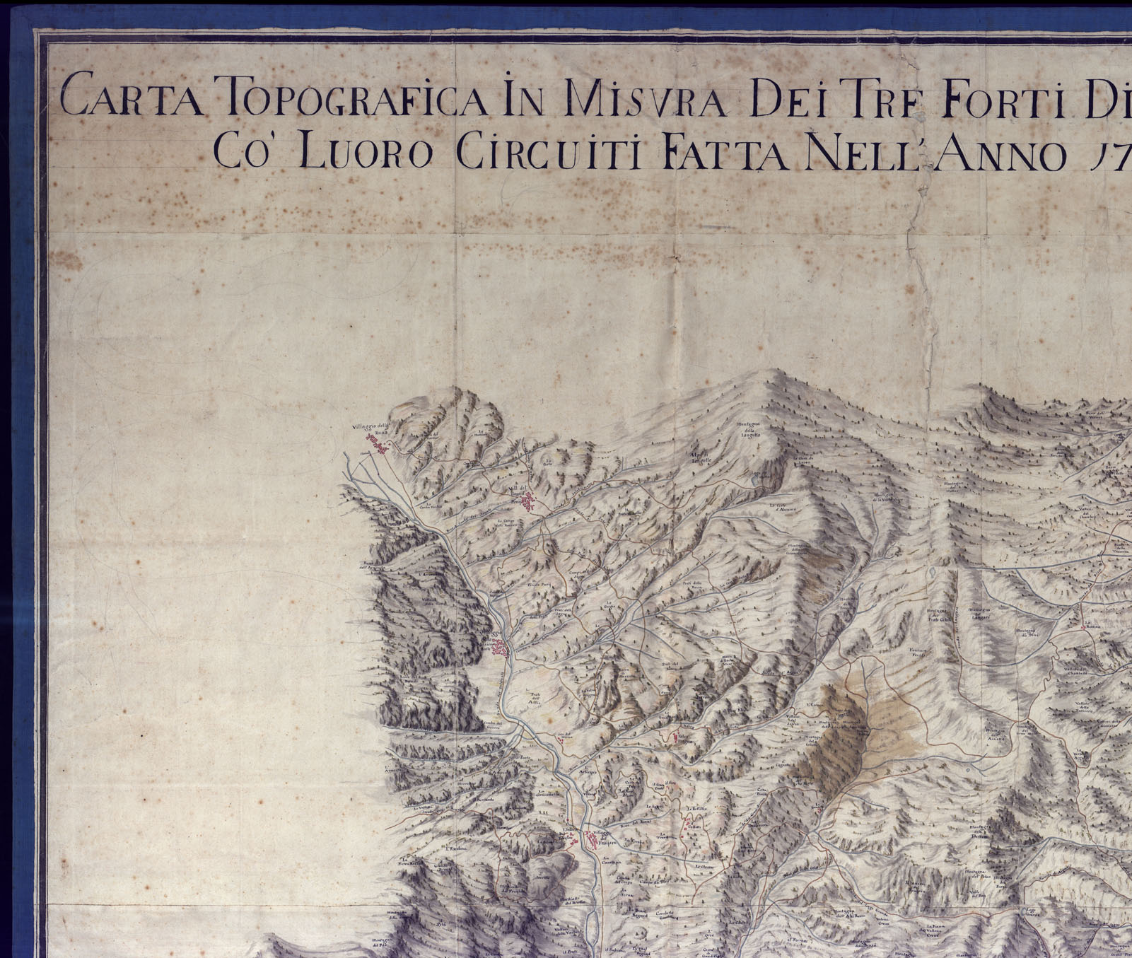 (N:23416) CARTA TOPOGRAFICA IN MISURA DEI TRE FORTI DI FENESTRELLE, LA BRUNETTA, ED EXILLES CO' LUORO CIRCUITI FATTA NELL'ANNO 1742 (CA001675, CA001676, CA001677, CA001678, CA001679, CA001680) Carte e stampe antiche: riproduzione a colori su carta (formato A1)