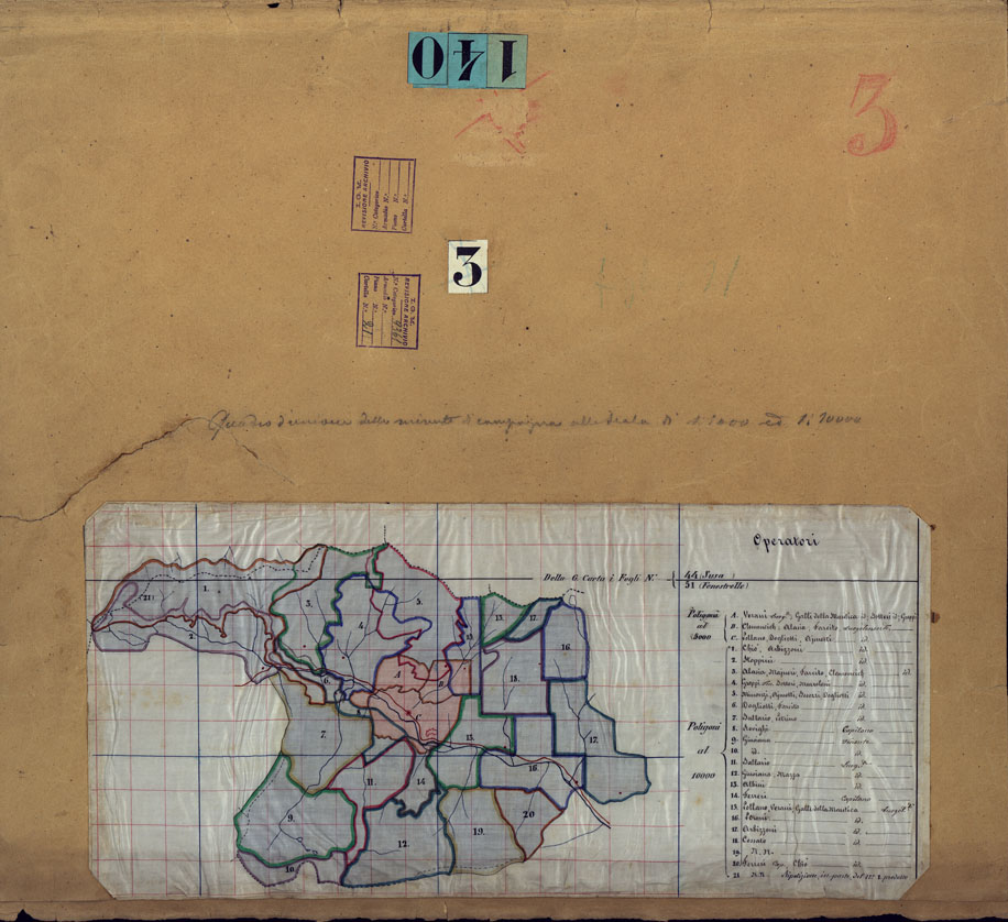 (N:23421) FENESTRELLE E DINTORNI - QUADRO D'UNIONE (CA001685) Carte e stampe antiche: riproduzione a colori su carta (formato A1)