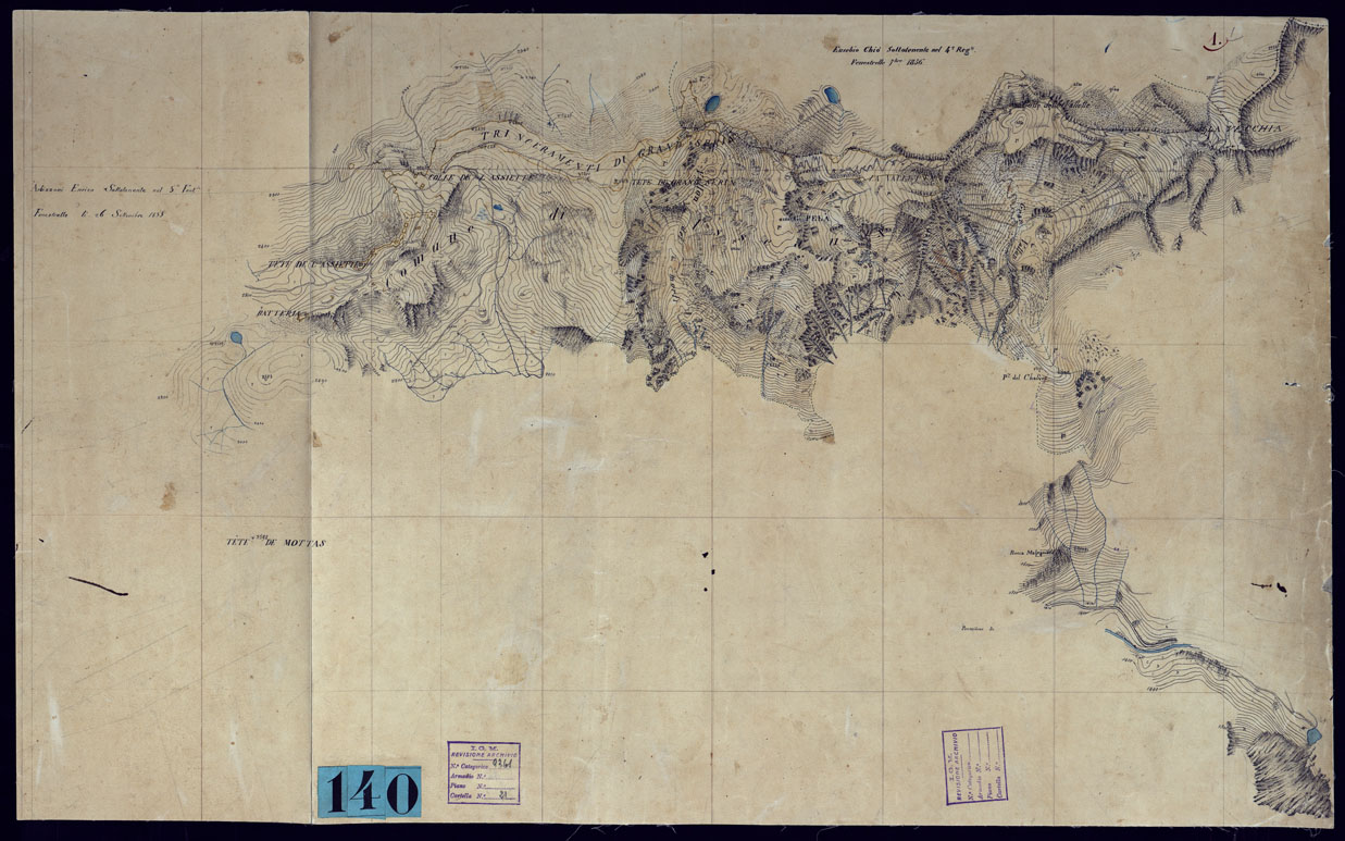 (N:23422) FENESTRELLE E DINTORNI - FOGLIO 1. (CA001686) Carte e stampe antiche: riproduzione a colori su carta (formato A1)