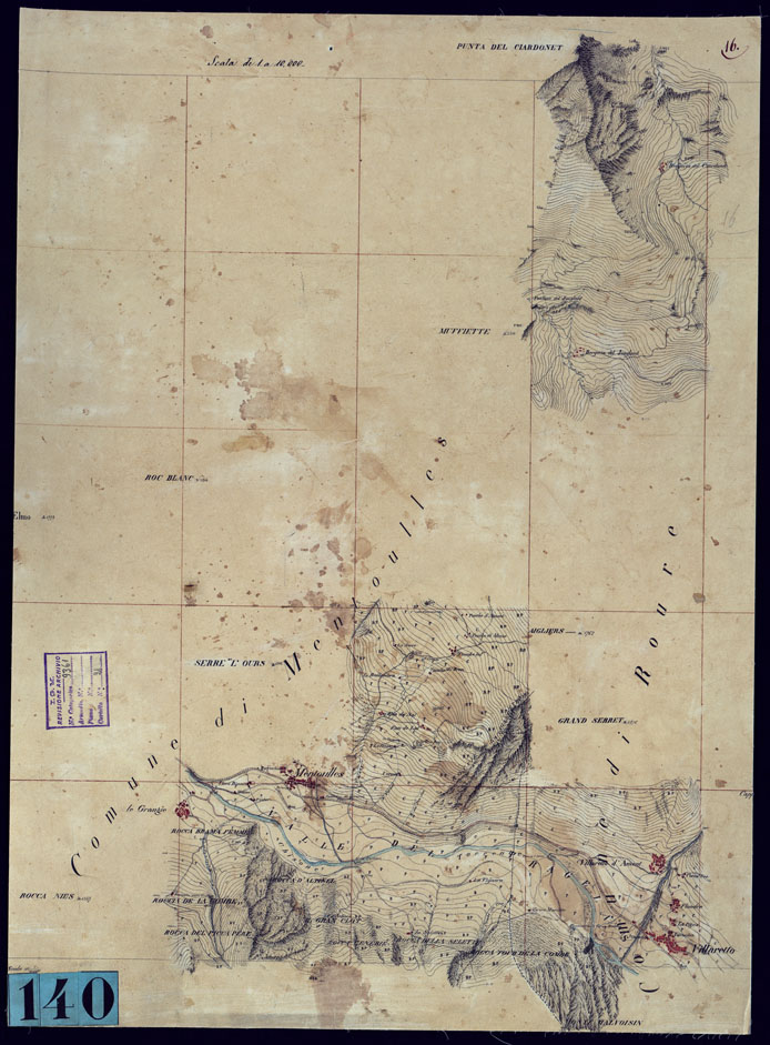 (N:23437) FENESTRELLE E DINTORNI - FOGLIO 16. (CA001701) Carte e stampe antiche: riproduzione a colori su carta (formato A1)