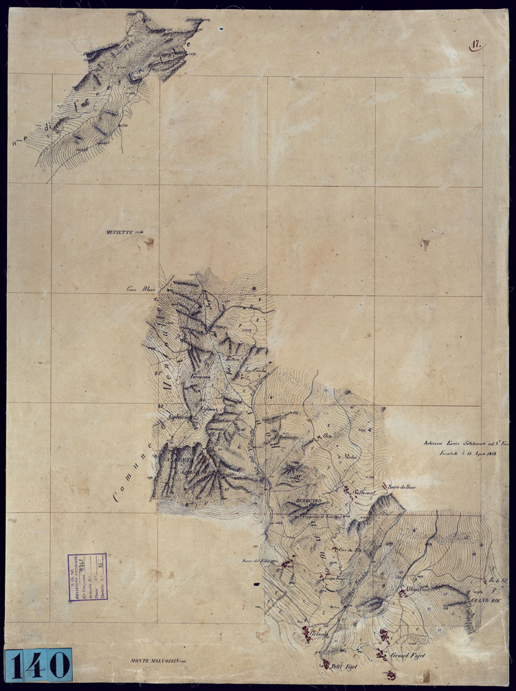 (N:23438) FENESTRELLE E DINTORNI - FOGLIO 17. (CA001702) Carte e stampe antiche: riproduzione a colori su carta (formato A1)