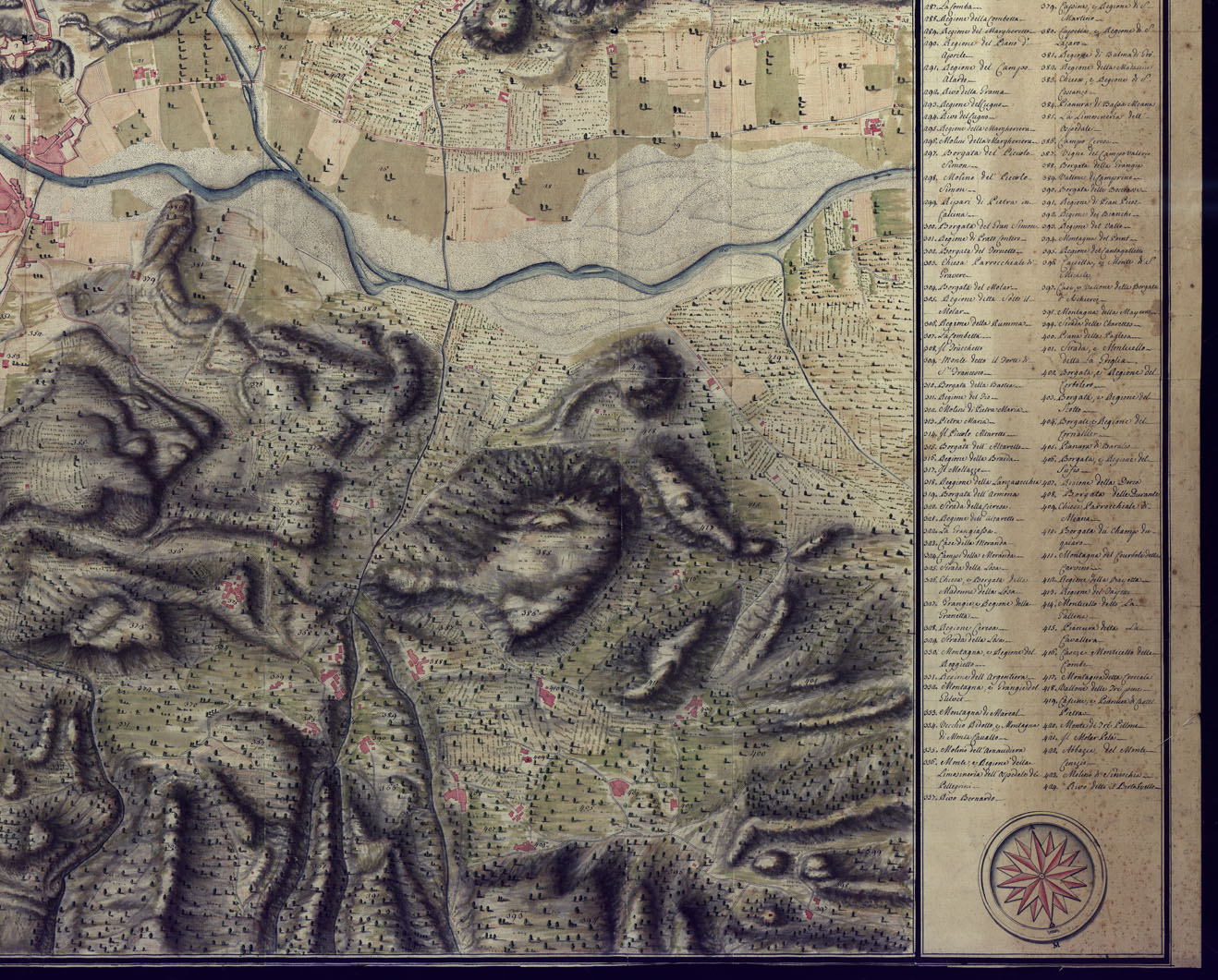 (N:23511) CARTA TOPOGRAFICA CHE COMPRENDE I FORTI DELLA BRUNETTA E DI SANTA MARIA, LA CITTA' DI SUSA UNITAMENTE AI VILLAGGI, E BORGATE DI MONPANTERO, VENAUX, GIAGLIONE, GRAVERE, MEANANA, FABBRICHE, E TERRENI, MONTI, VALLI, RIPE, FIUMI, TORRENTI
, ROGGLIE, STRADE. (CA001715, CA001716, CA001717, CA001718) Carte e stampe antiche: riproduzione a colori su carta (formato A1)