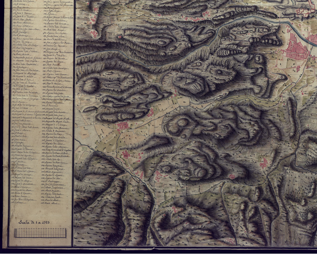 (N:23511) CARTA TOPOGRAFICA CHE COMPRENDE I FORTI DELLA BRUNETTA E DI SANTA MARIA, LA CITTA' DI SUSA UNITAMENTE AI VILLAGGI, E BORGATE DI MONPANTERO, VENAUX, GIAGLIONE, GRAVERE, MEANANA, FABBRICHE, E TERRENI, MONTI, VALLI, RIPE, FIUMI, TORRENTI
, ROGGLIE, STRADE. (CA001715, CA001716, CA001717, CA001718) Carte e stampe antiche: riproduzione a colori su carta (formato A1)