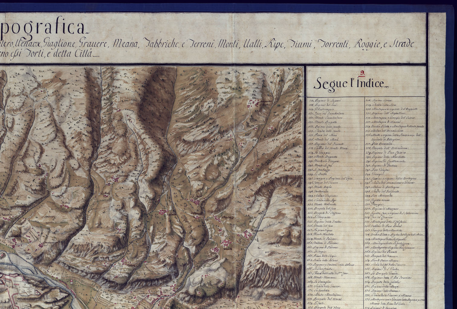 (N:3633) CARTA TOPOGRAFICA CHE COMPRENDE I FORTI DELLA BRUNETTA E DI SANTA MARIA, LA CITTA' DI SUSA UNITAMENTE AI VILLAGGI, E BORGATE DI MONPANTERO, VENAUX, GIAGLIONE, GRAVERE, MEANANA, FABBRICHE, E TERRENI, MONTI, VALLI, RIPE, FIUMI, TORRENTI
, ROGGLIE, STRADE. (CA001719, CA001720, CA001721, CA001722) Carte e stampe antiche: riproduzione a colori su carta (formato A1)