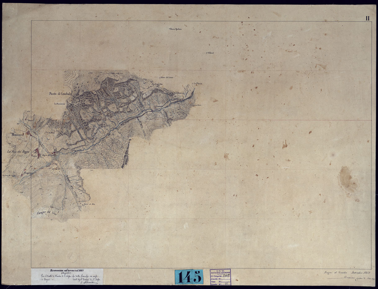 (N:23445) VINADIO E DINTORNI FRAZIONI E TAVOLETTE RILIEVO AL 10.000 DIRETTORE A. RIGHINI COLONELLO -TAVOLA II (CA001725) Carte e stampe antiche: riproduzione a colori su carta (formato A1)