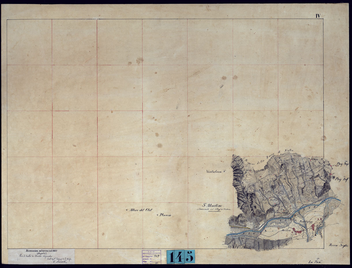 (N:23447) VINADIO E DINTORNI FRAZIONI E TAVOLETTE RILIEVO AL 10.000 DIRETTORE A. RIGHINI COLONELLO -TAVOLA IV (CA001727) Carte e stampe antiche: riproduzione a colori su carta (formato A1)