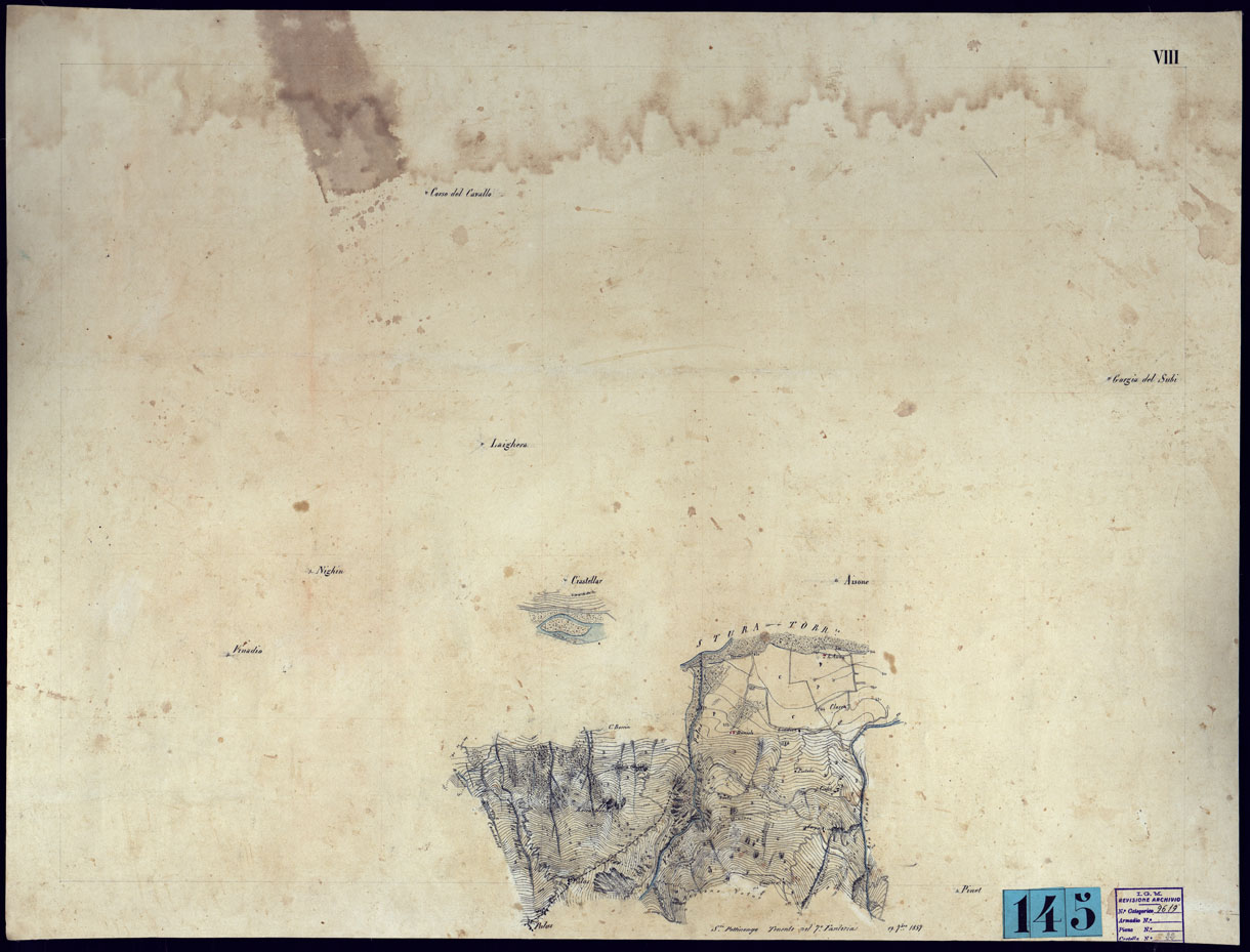 (N:23451) VINADIO E DINTORNI FRAZIONI E TAVOLETTE RILIEVO AL 10.000 DIRETTORE A. RIGHINI COLONELLO -TAVOLA VIII (CA001731) Carte e stampe antiche: riproduzione a colori su carta (formato A1)