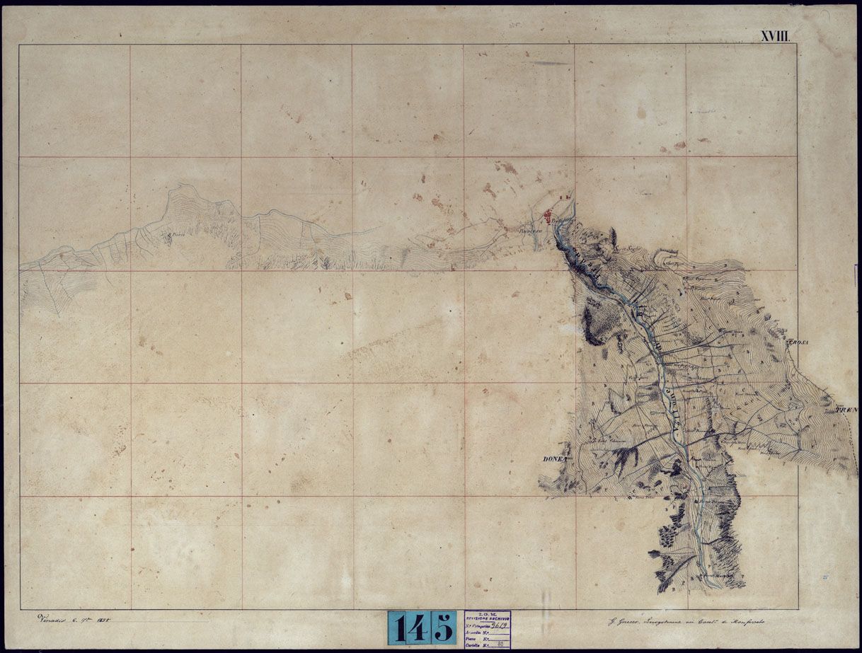 (N:23461) VINADIO E DINTORNI FRAZIONI E TAVOLETTE RILIEVO AL 10.000 DIRETTORE A. RIGHINI COLONELLO -TAVOLA XVIII (CA001741) Carte e stampe antiche: riproduzione a colori su carta (formato A1)