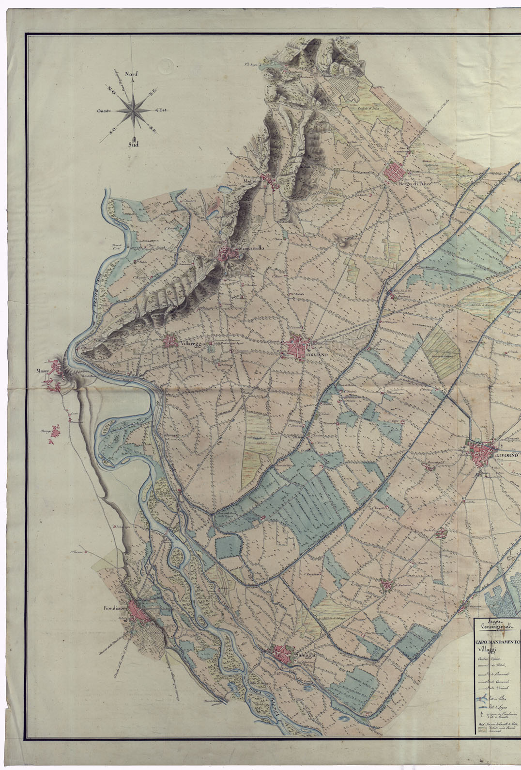(N:23796) CARTA TOPOGRAFICA DELLE COMUNI DI CIGLIANO (CA001839, CA001840) Carte e stampe antiche: riproduzione a colori su carta (formato A1)