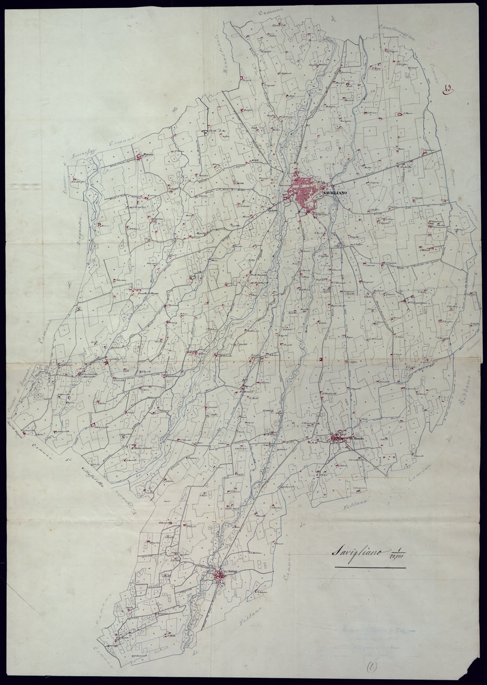 (N:14030) TERRITORIO COMPRESO TRA RACCONIGI, MORETTA, SAVIGLIANO, ALESSANDRIA ED IVREA - SAVIGLIANO. (CA001902) Carte e stampe antiche: riproduzione a colori su carta (formato A1)