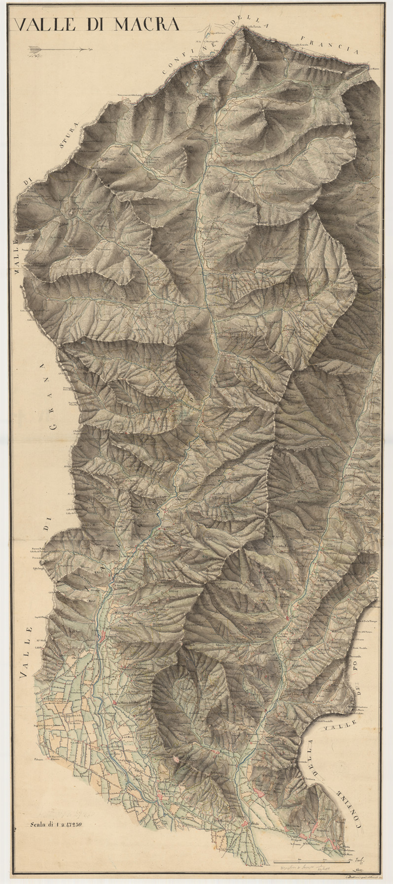 (N:5880) VALLE DI MACRA (CA002013) Carte e stampe antiche: riproduzione a colori su carta (formato A1)