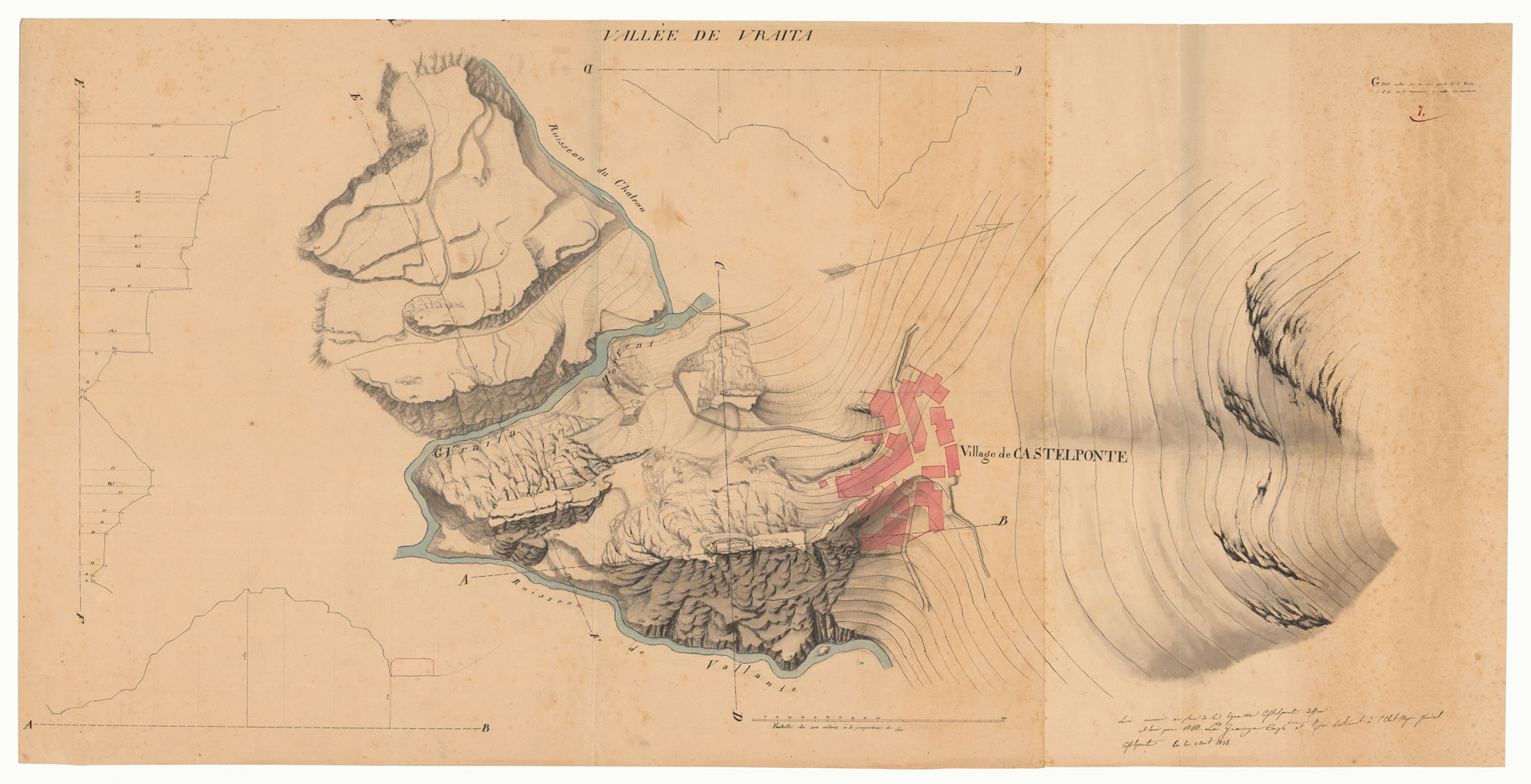 (N:5620) VALLEE DE VRAITA (CA002043) Carte e stampe antiche: riproduzione a colori su carta (formato A1)