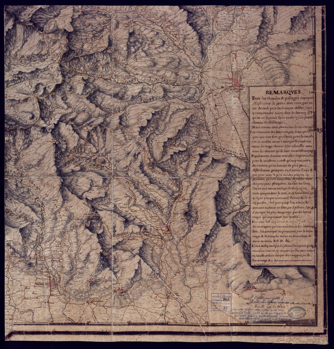 (N:8296) PARTIE DES ALPES VERS LE PIEMONT, OU SONT LES VALLEES DE PRAGELAT DE LA PEROU SE ET S. MARTIN. (CA002056) Carte e stampe antiche: riproduzione a colori su carta (formato A1)