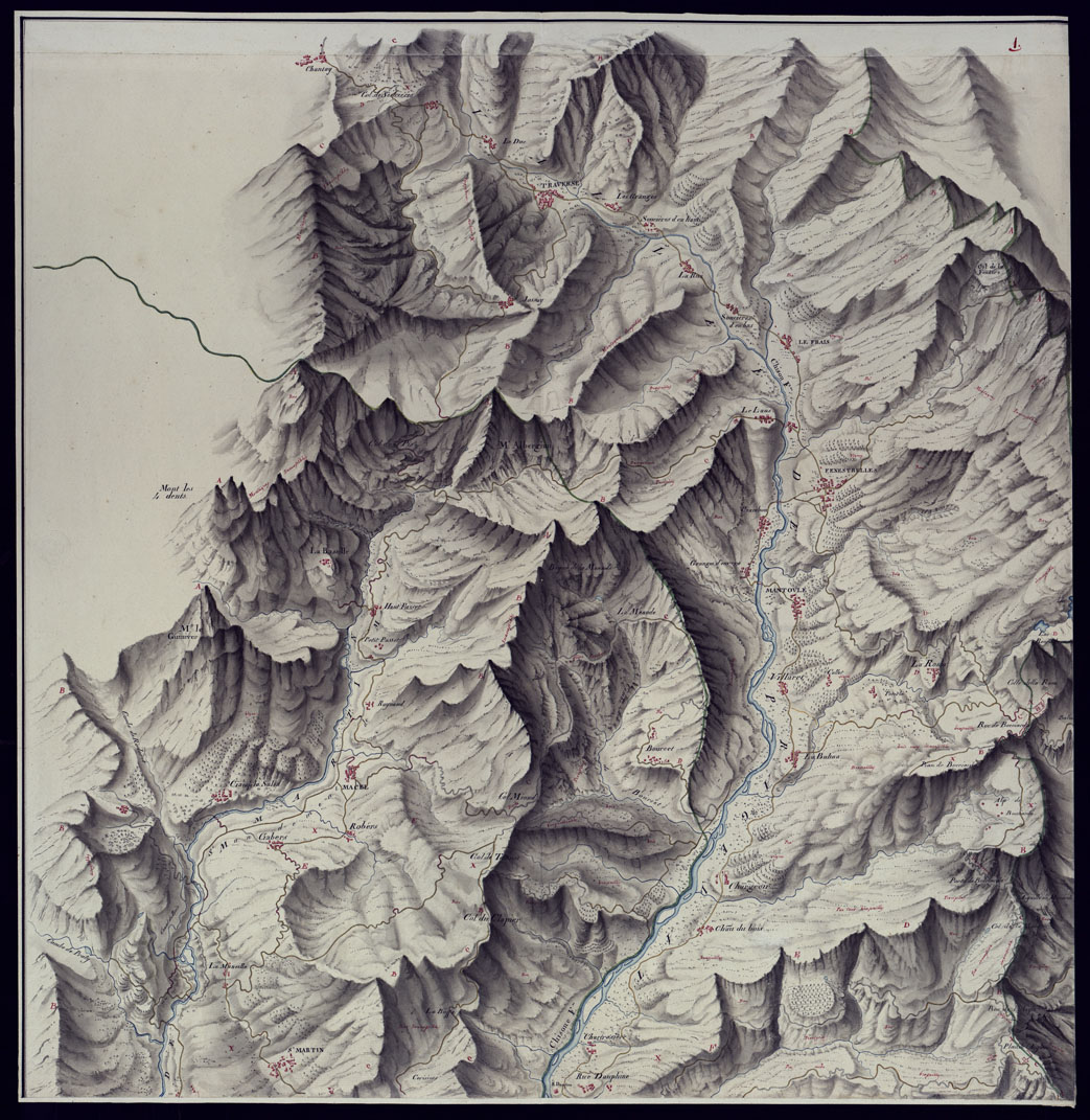 (N:23520) PARTIE DE ALPES. (CA002057) Carte e stampe antiche: riproduzione a colori su carta (formato A1)