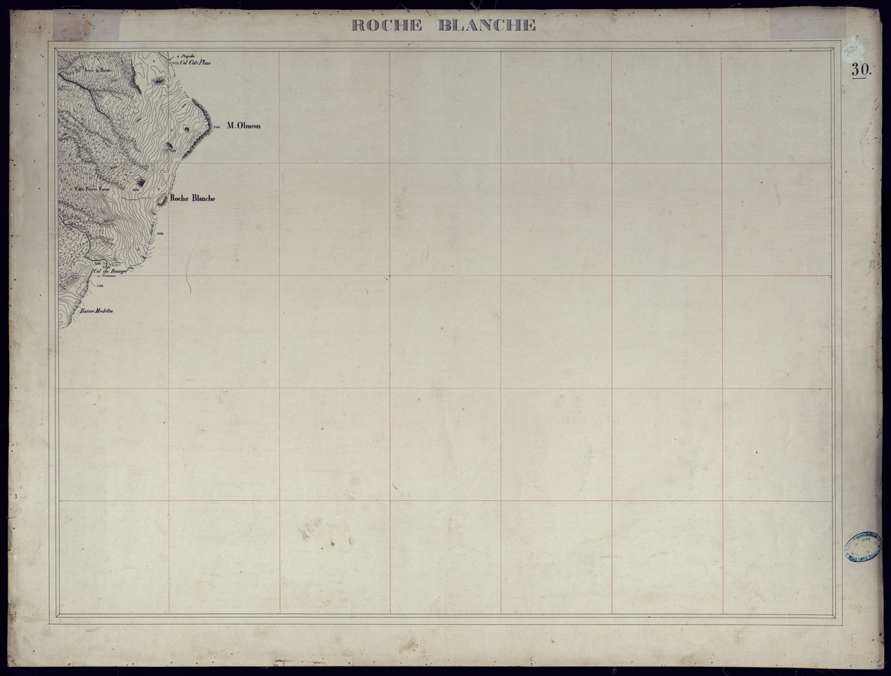 (N:23575) VALLI DELLA DORA RIPARIA SITUAZIONE DAL 1860 AL 1871 RILIEVI AL 10.000 ROCHE BLANCHE - FOGLIO 30. (CA002122) Carte e stampe antiche: riproduzione a colori su carta (formato A1)