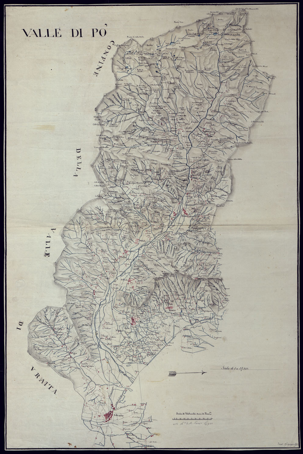 (N:5590) VALLE DI PO'. (CA002132) Carte e stampe antiche: riproduzione a colori su carta (formato A1)