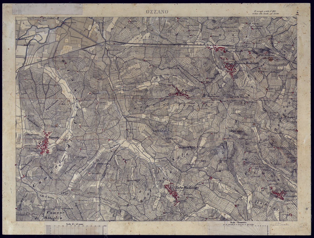 (N:8689) TERRITORIO COMPRESO TRA ALESSANDRIA, CASALE, VOLPEDO E TRA PAVIA, CASTEGGIO E PIACENZA OZZANO - FOGLIO 4. (CA002140) Carte e stampe antiche: riproduzione a colori su carta (formato A1)