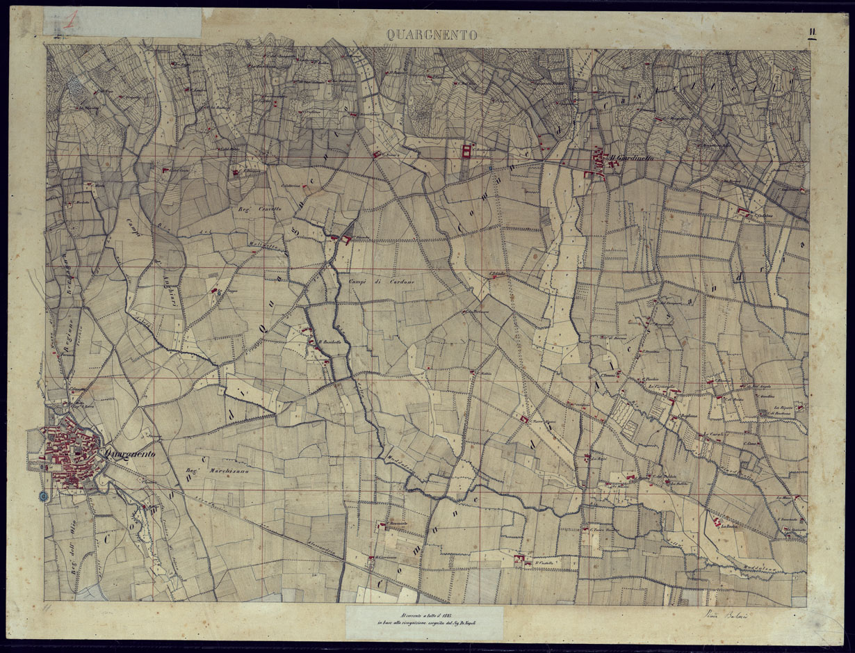 (N:8606) TERRITORIO COMPRESO TRA ALESSANDRIA, CASALE, VOLPEDO E TRA PAVIA, CASTEGGIO E PIACENZA QUARNIENTO - FOGLIO 11. (CA002149) Carte e stampe antiche: riproduzione a colori su carta (formato A1)