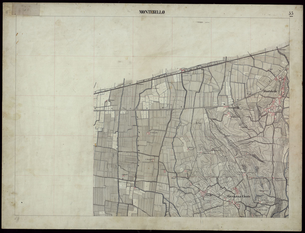 (N:8467) TERRITORIO COMPRESO TRA ALESSANDRIA, CASALE, VOLPEDO E TRA PAVIA, CASTEGGIO E PIACENZA MONTEBELLO - FOGLIO 53. (CA002191) Carte e stampe antiche: riproduzione a colori su carta (formato A1)