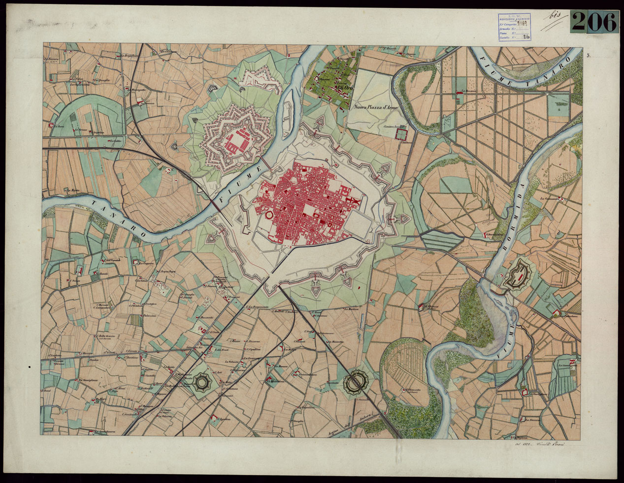(N:23591) TERRITORIO COMPRESO TRA ALESSANDRIA, CASALE, VOLPEDO E TRA PAVIA, CASTEGGIO E PIACENZA - FOGLIO ALESSANDRIA. (CA002199) Carte e stampe antiche: riproduzione a colori su carta (formato A1)