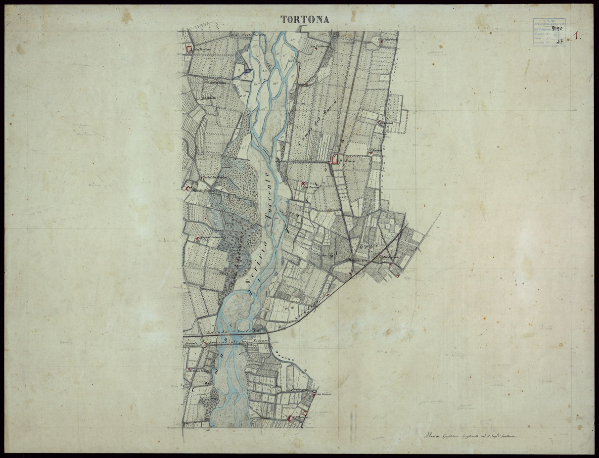 (N:23637) GRUPPO DI 132 FRAZIONI DI MINUTE DI CAMPAGNA ALLA SCALA 1:10.000 DEI RILEVAMENTI ESEGUITI NEL 1853-1867 - TORTONA - RILIEVI OPERATORE N. 1. (CA002245) Carte e stampe antiche: riproduzione a colori su carta (formato A1)