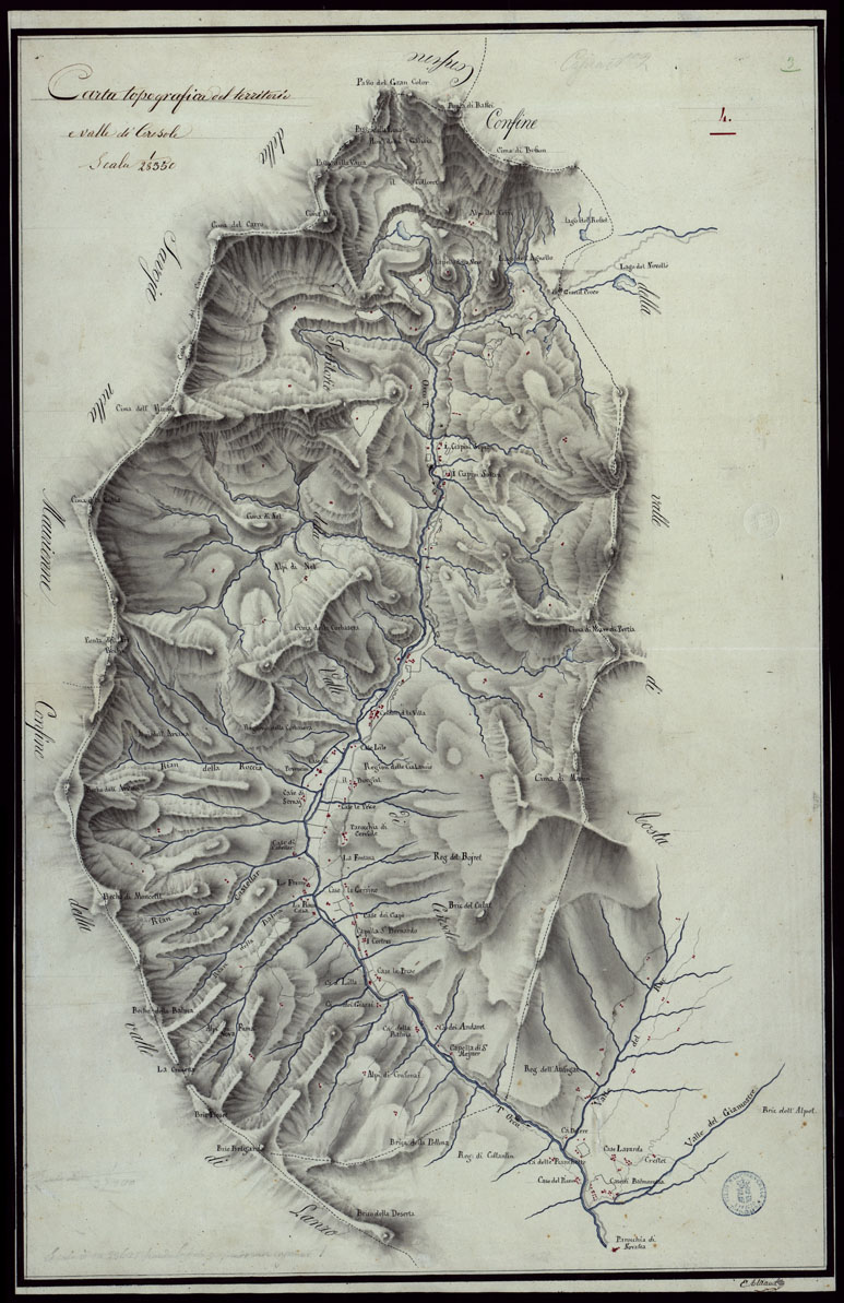 (N:23783) CARTA TOPOGRAFICA DEL TERRITORIO E VALLE CERESOLE SCALA 1 28.350. (CA002422) Carte e stampe antiche: riproduzione a colori su carta (formato A1)