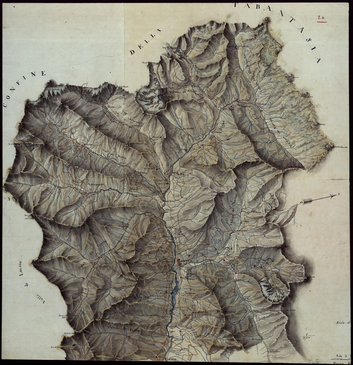 (N:4534) VALLE D'AOSTA. (CA002427) Carte e stampe antiche: riproduzione a colori su carta (formato A1)