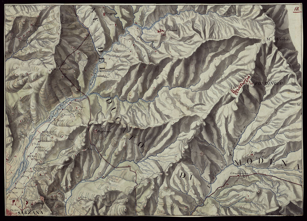 (N:16478) RIVIERA DI LEVANTE ALLA QUARTA DELLA SCALA DI SAVOIA OSSIA DI 1 A 9.450 ESEGUITA NEGLI ANNI 1816. 1822. 23. 24. 25. 1826 e 1827 - FOGLIO 18. (CA002522) Carte e stampe antiche: riproduzione a colori su carta (formato A1)